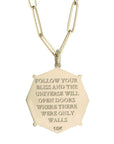 10K Gold Octagon "Bliss" Pendant with Pave Diamond Border - Peridot Fine Jewelry - Zahava