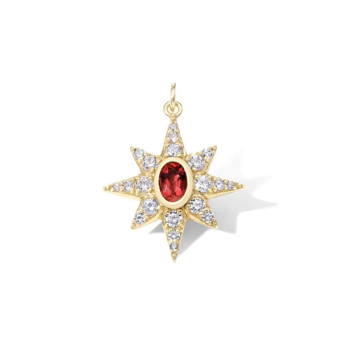 10K Mini Ruby Starburst Pendant - Peridot Fine Jewelry - Zahava