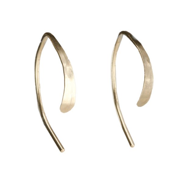 14 Karat Yellow Gold Extra Small Wishbone Hoop Earrings - Peridot Fine Jewelry - Melissa Joy Manning