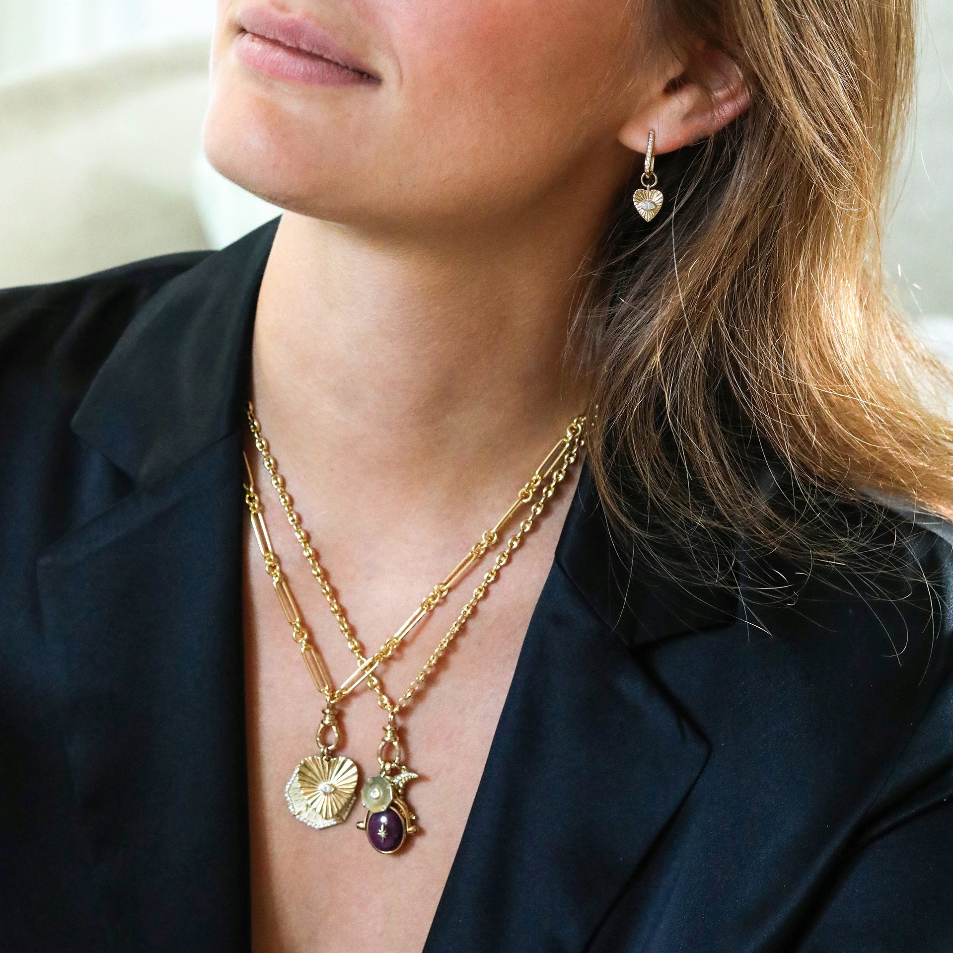 14K Gold "Esme " Paperclip Chain Necklace - 18" - Peridot Fine Jewelry - Zahava