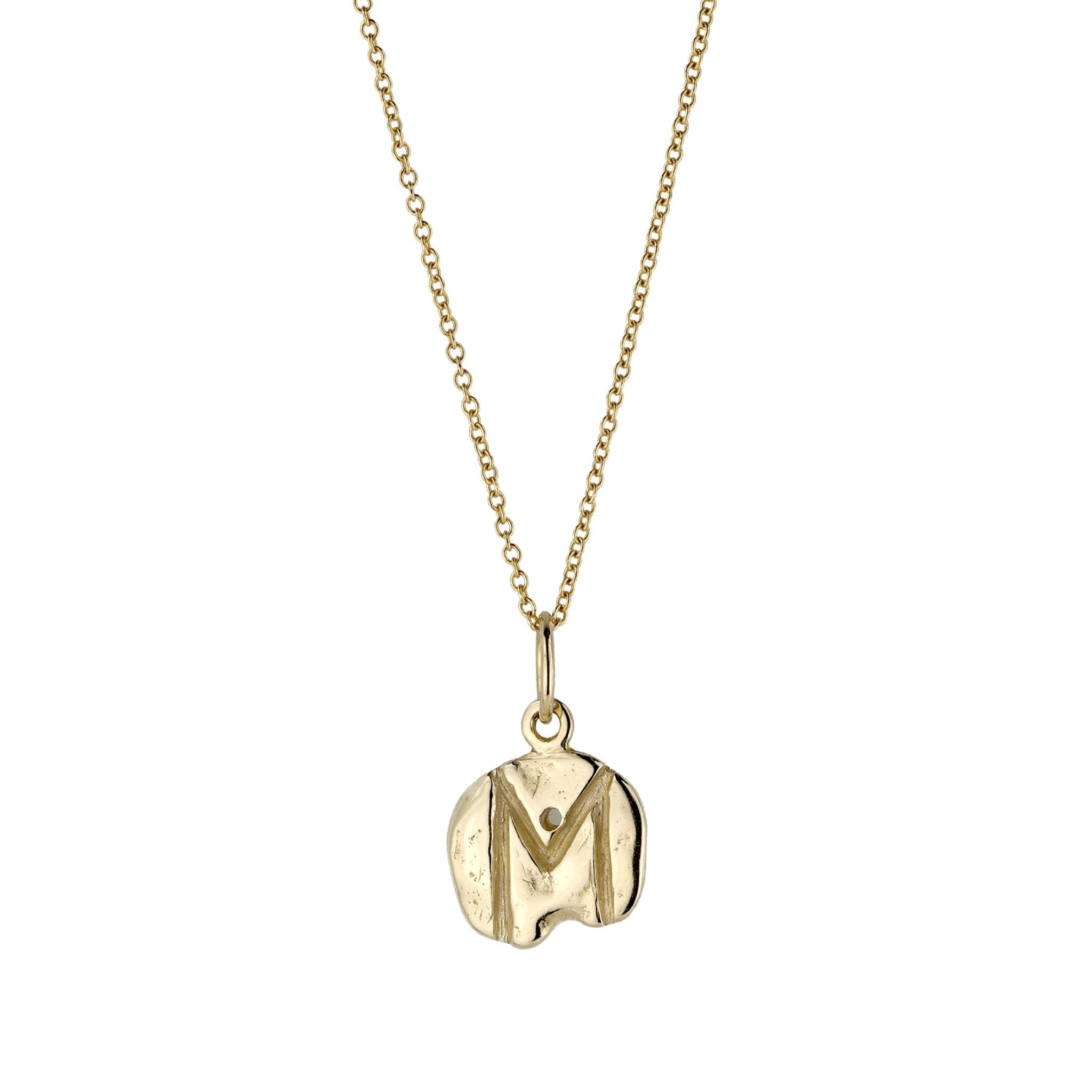 14K Gold Letter M Charm - Peridot Fine Jewelry - Johanna Brierley