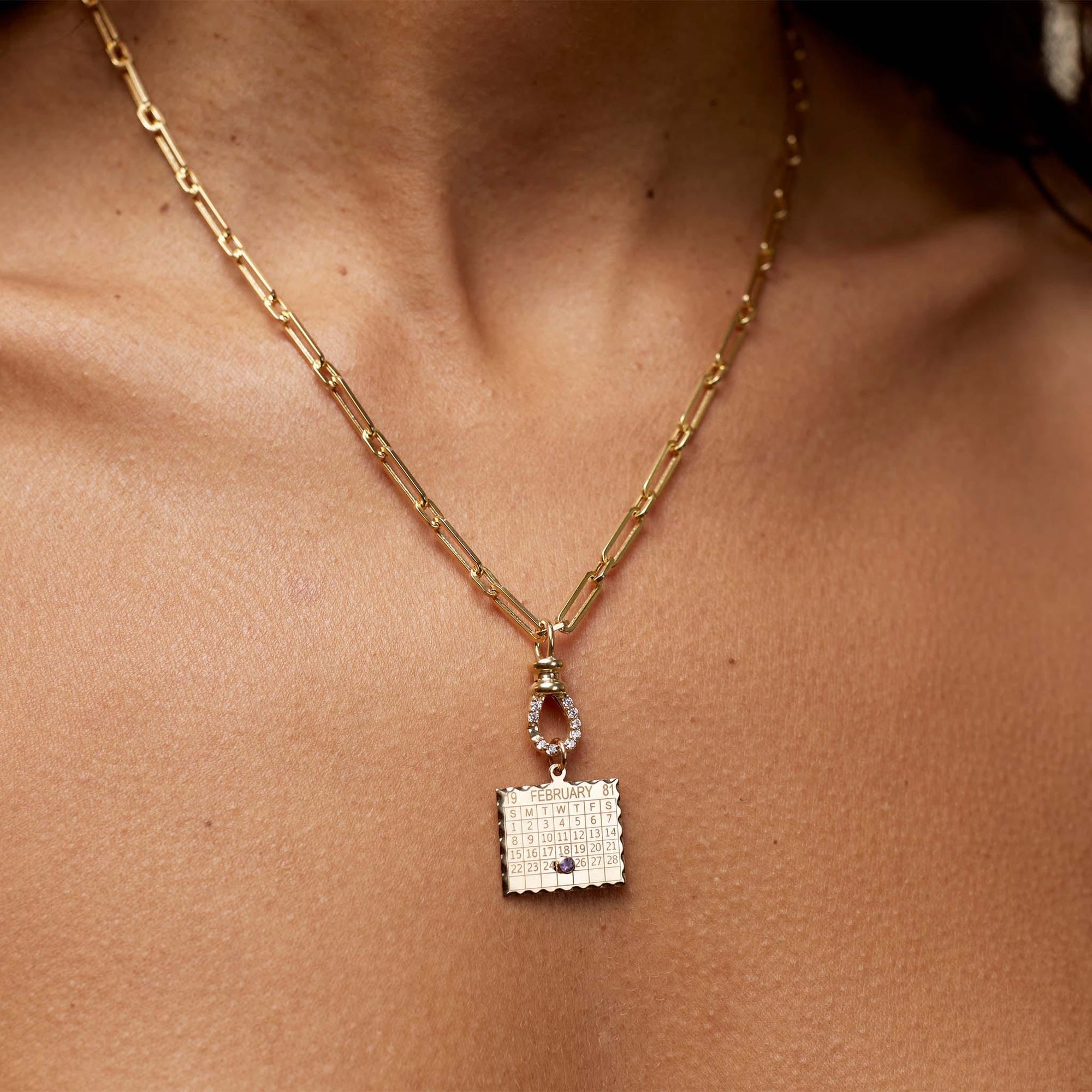 14K Gold &quot;Ma&#39;ayan&quot; Paperclip Chain Necklace - Peridot Fine Jewelry - Zahava