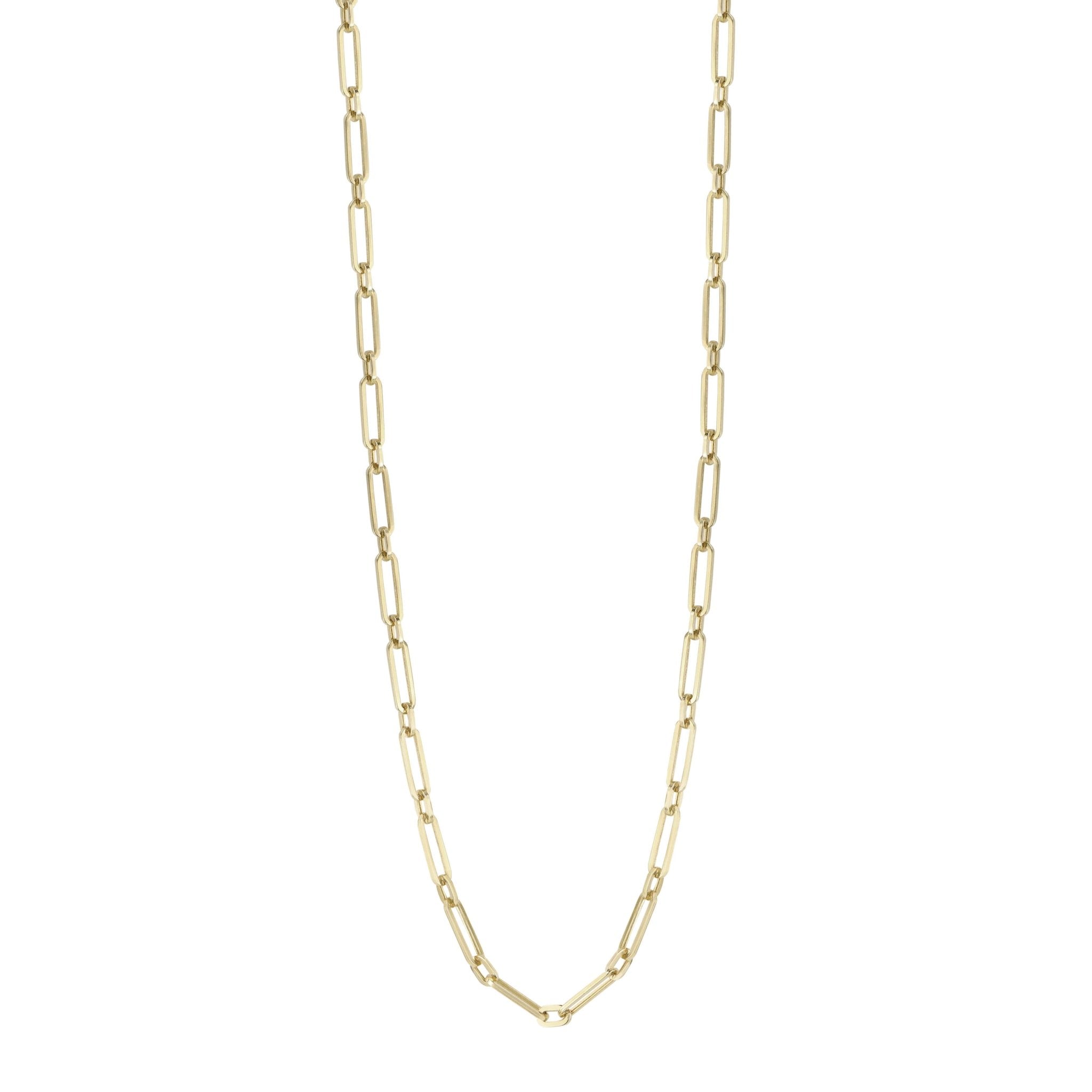 14K Gold &quot;Ma&#39;ayan&quot; Paperclip Chain Necklace - Peridot Fine Jewelry - Zahava