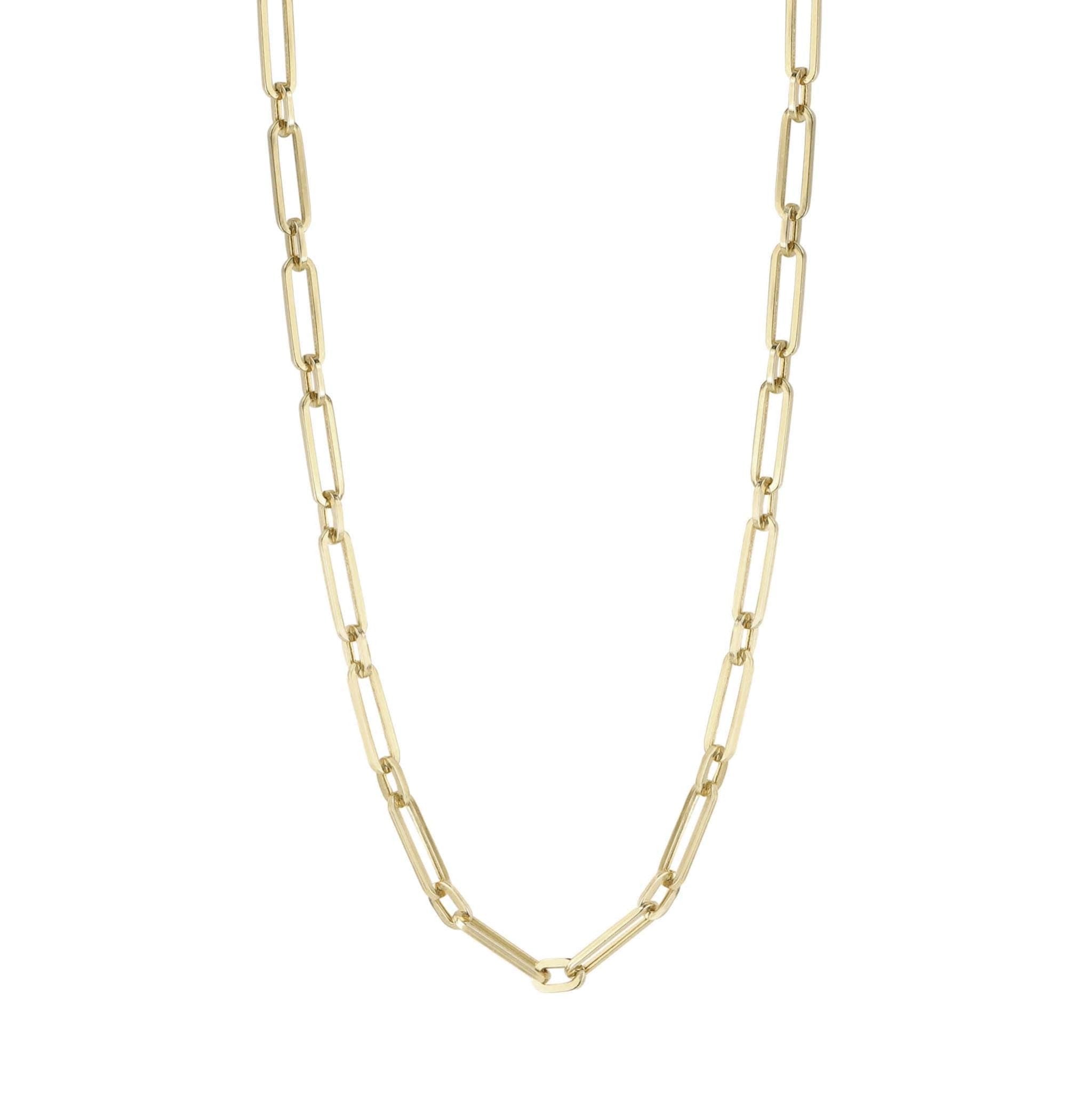 14K Gold &quot;Ma&#39;ayan&quot; Paperclip Chain Necklace - Peridot Fine Jewelry - Zahava