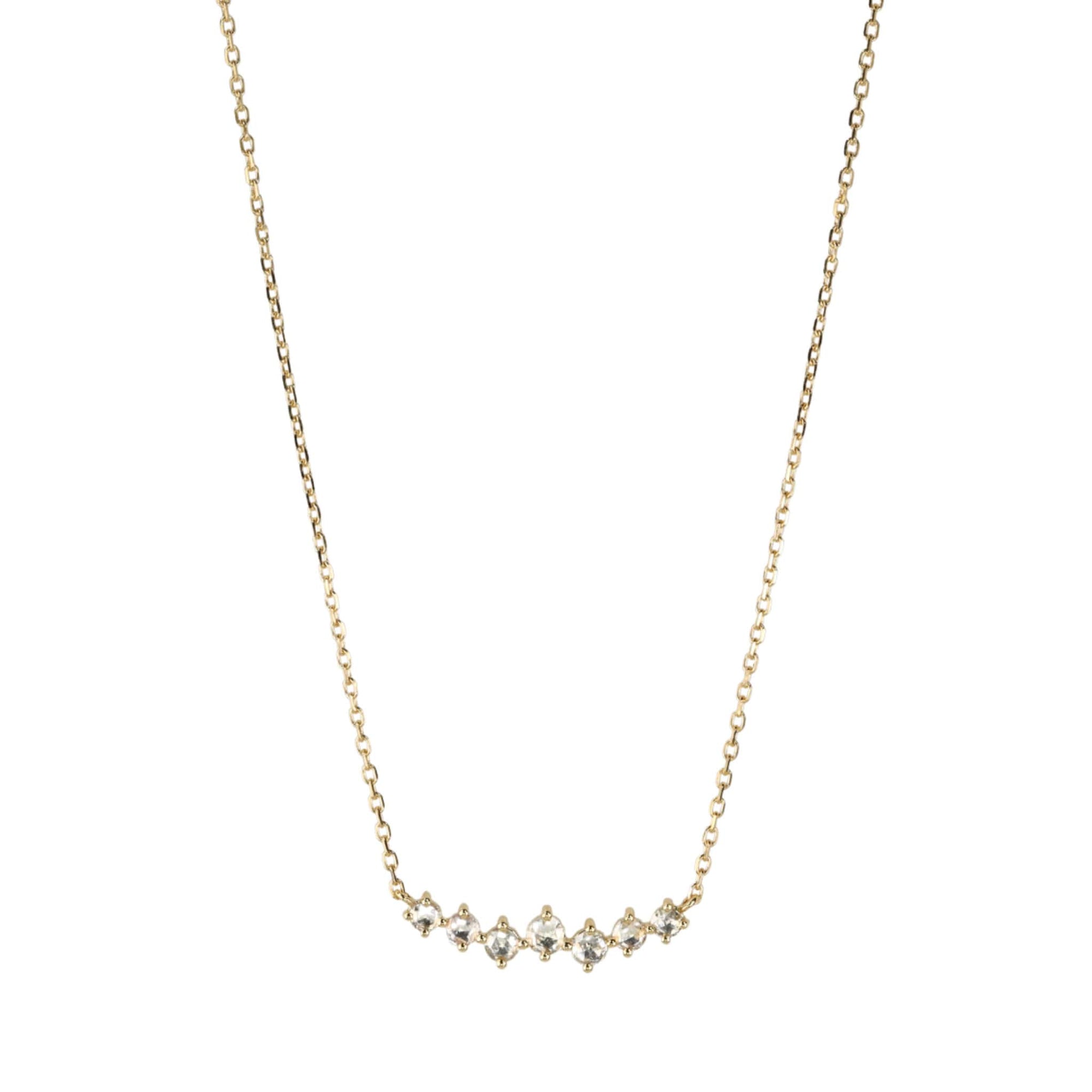 14K Gold Prong-Set Rosecut Grey Diamond Necklace - Peridot Fine Jewelry - Celine Daoust