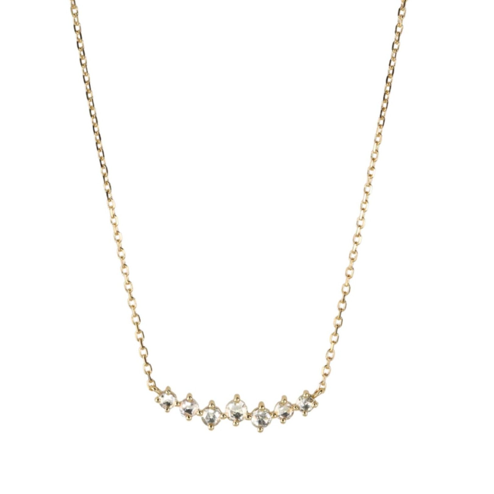 14K Gold Prong-Set Rosecut Grey Diamond Necklace - Peridot Fine Jewelry - Celine Daoust