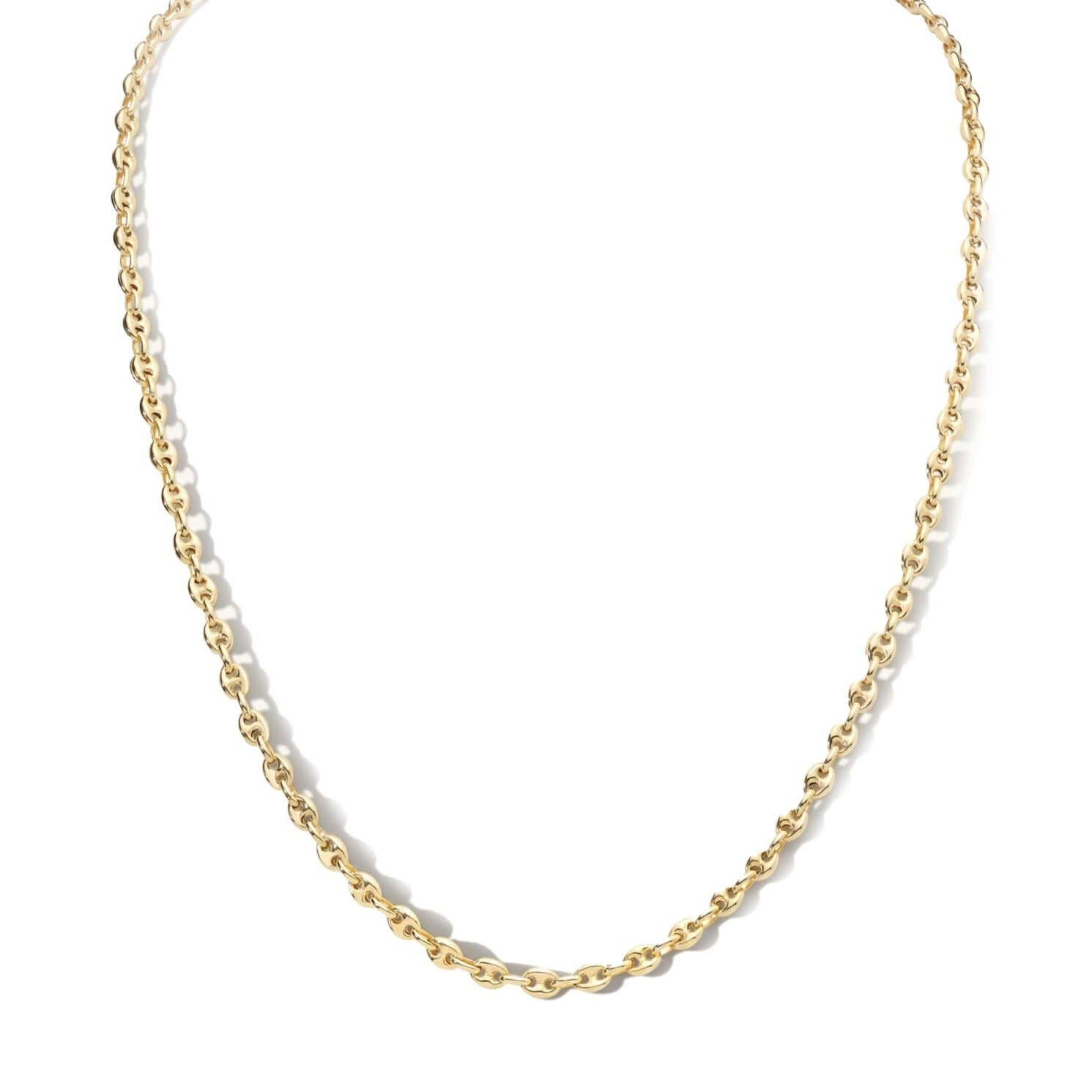 14K Gold &quot;Puffed Mariner&quot; Chain - Peridot Fine Jewelry - Zahava