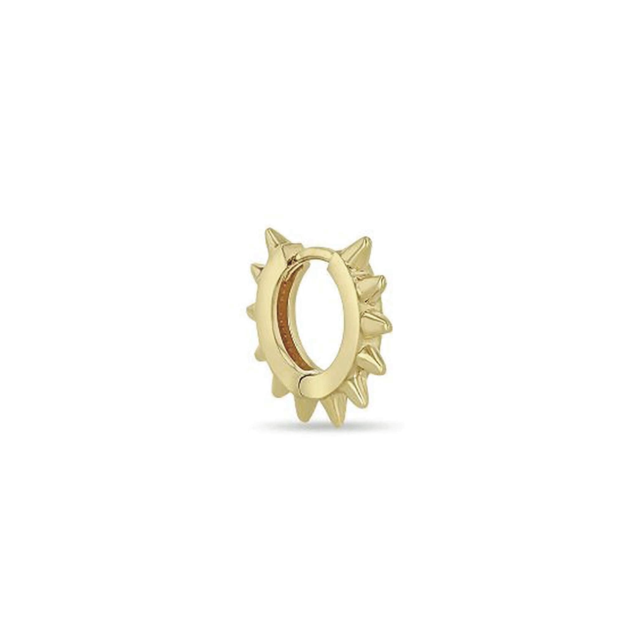 14k Gold Spiked Huggie Hoop - Peridot Fine Jewelry - Zoe Chicco