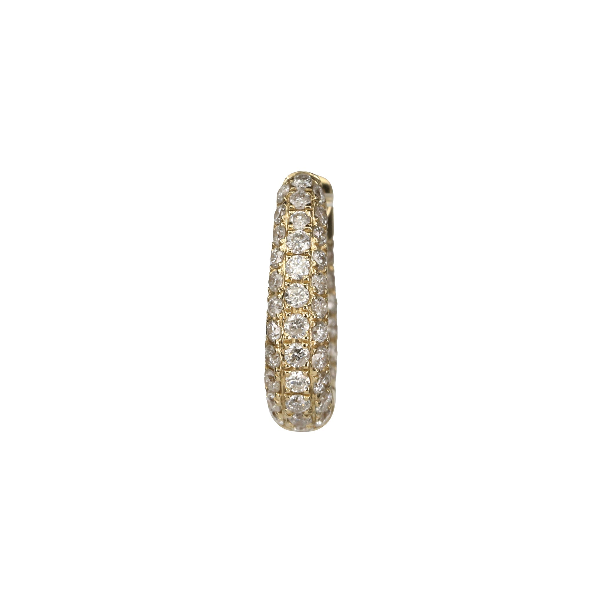 14K Gold Three Row Pave &quot;Inside Out&quot; Huggie - Peridot Fine Jewelry - Jacquie Aiche