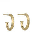 18 Karat Gold Small Hammered Hoop Earrings - Peridot Fine Jewelry - TAP by Todd Pownell