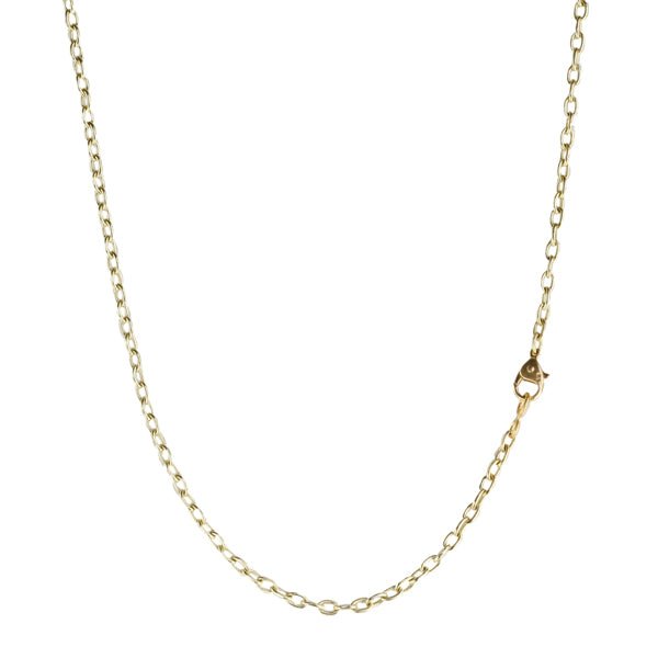 18 Karat Yellow Gold &quot;Drawn Link&quot; Cable Chain Necklace with Lobster Clasp - Peridot Fine Jewelry - Caroline Ellen