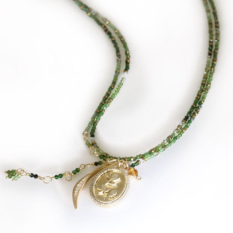 Anne Sportun Gold and Diamond &quot;Crescent Flow&quot; Charm