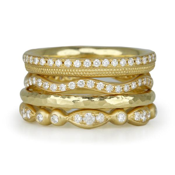 Anne Sportun Gold and Pave Diamond &quot;Marquise&quot; Ring