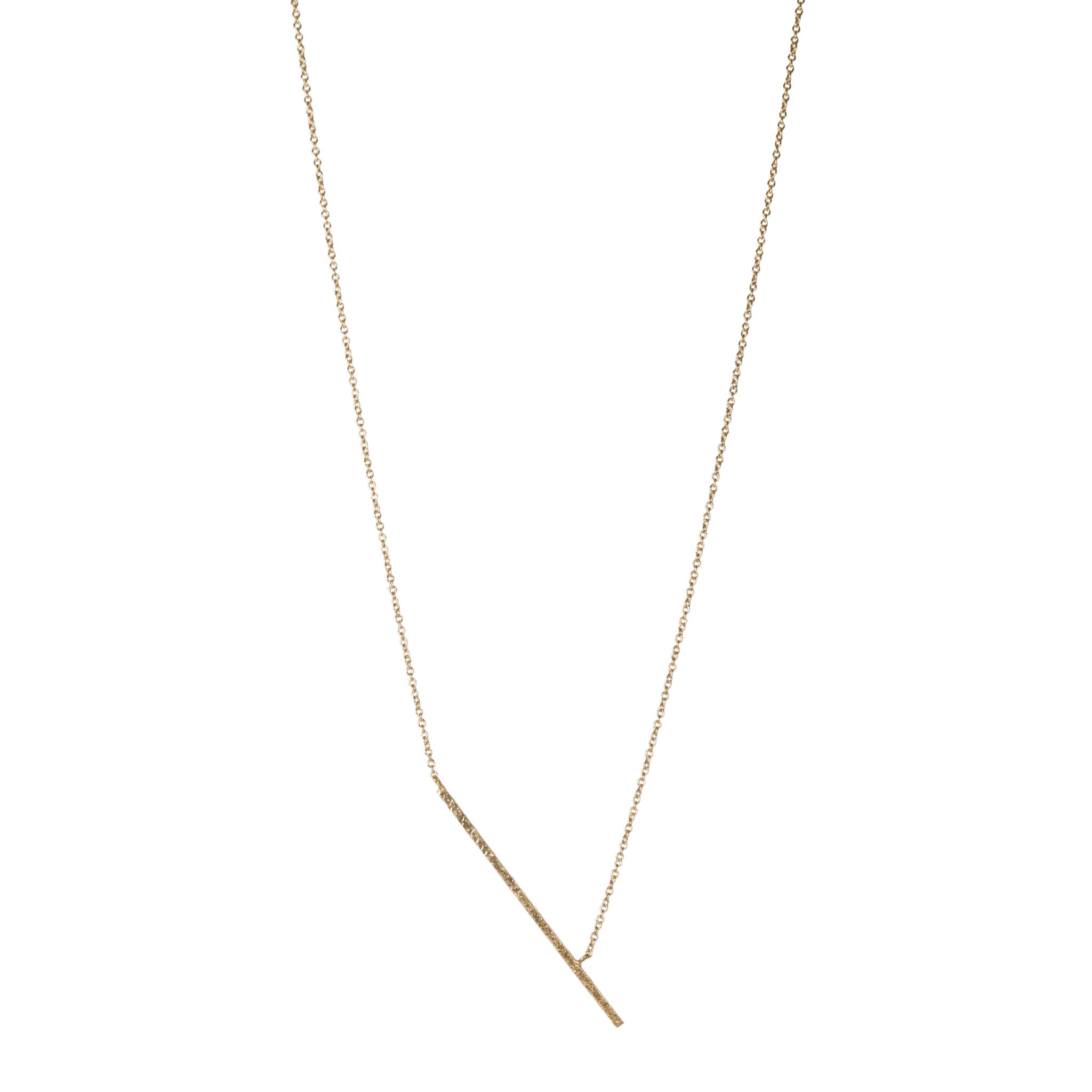 18K Gold Asymmetrical Textured &quot;Rain Stick&quot; Necklace - Peridot Fine Jewelry - Yasuko Azuma
