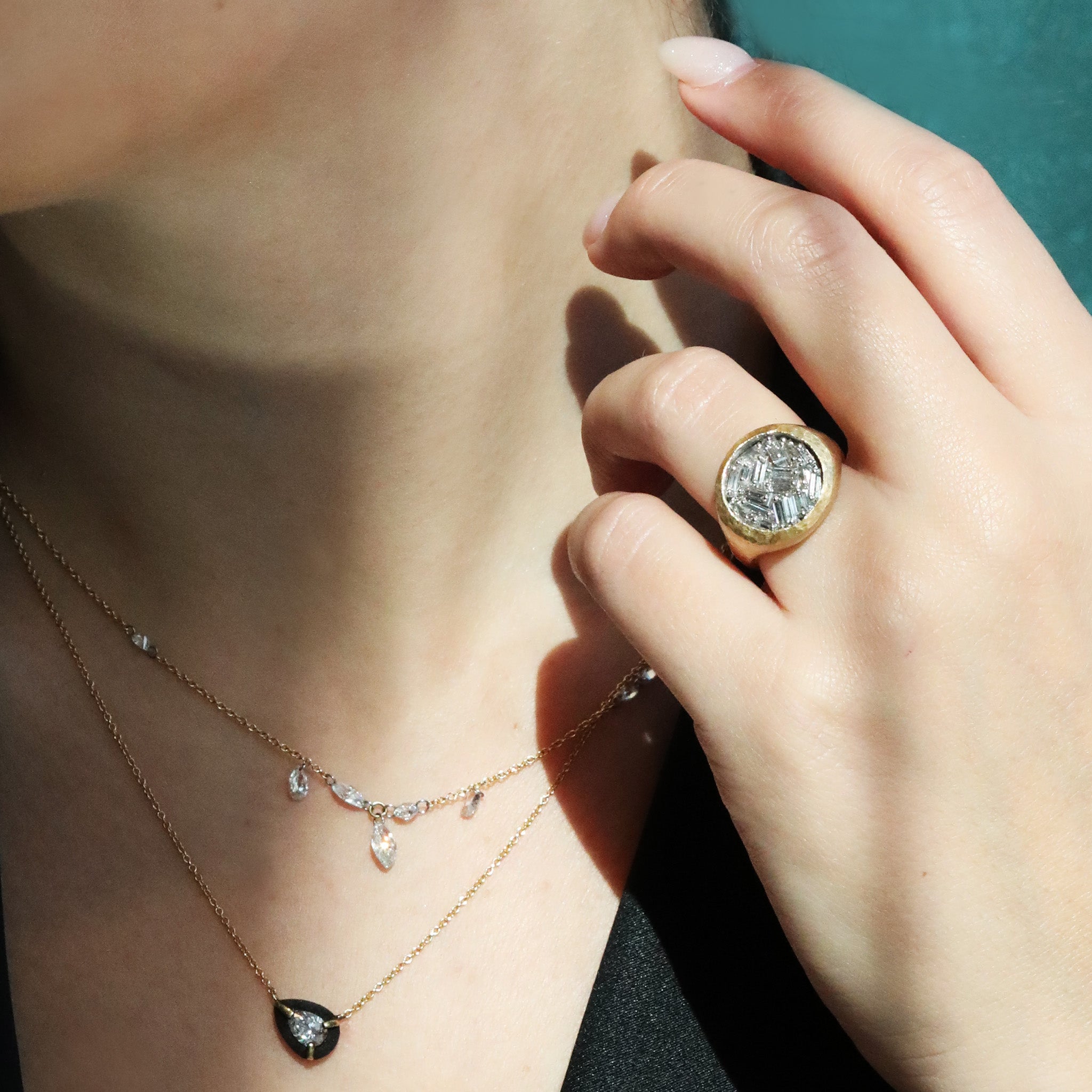 Peridot & Diamond Necklace - GoldInArt.com