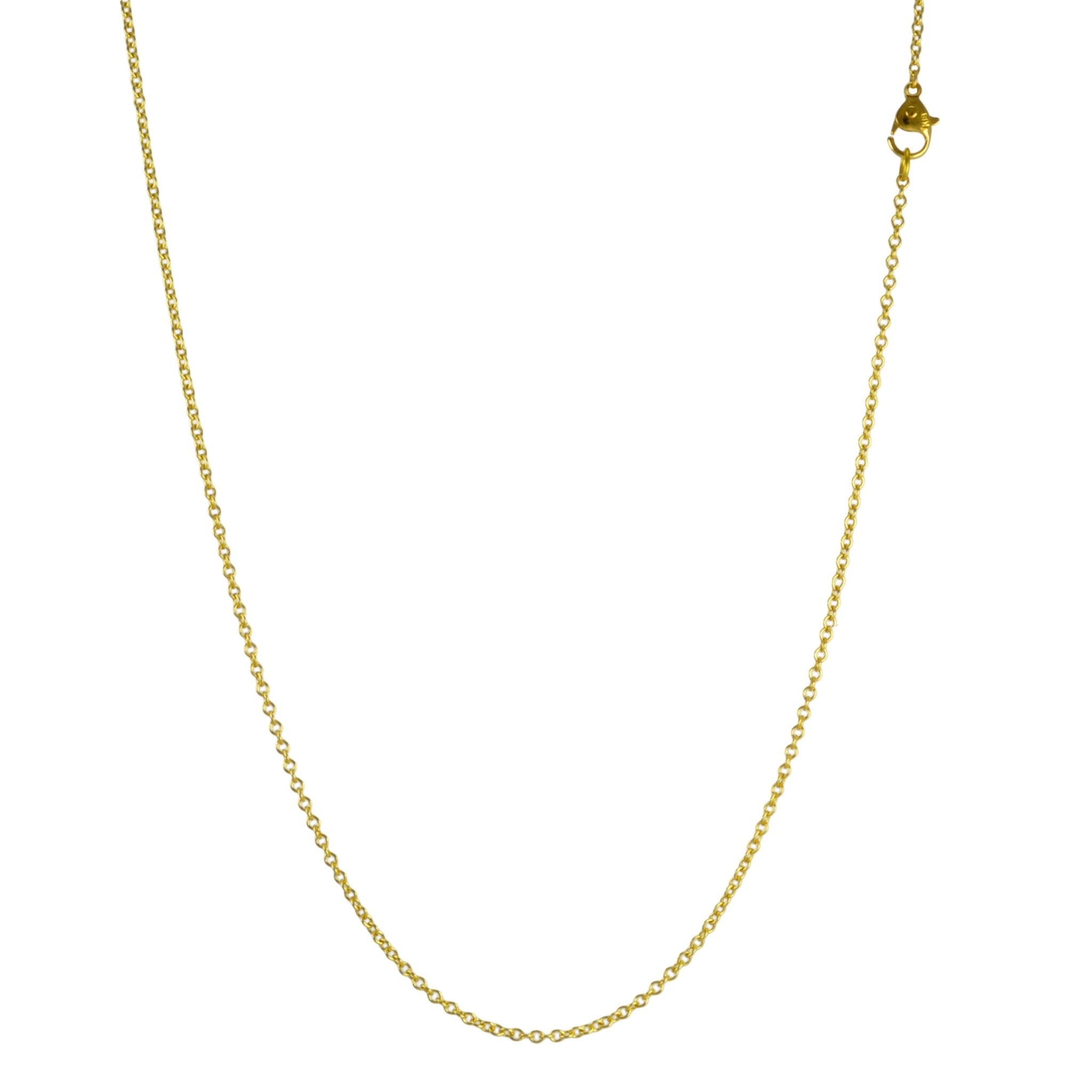 18K Gold Cable Link Chain in 16&quot; - Peridot Fine Jewelry - Caroline Ellen