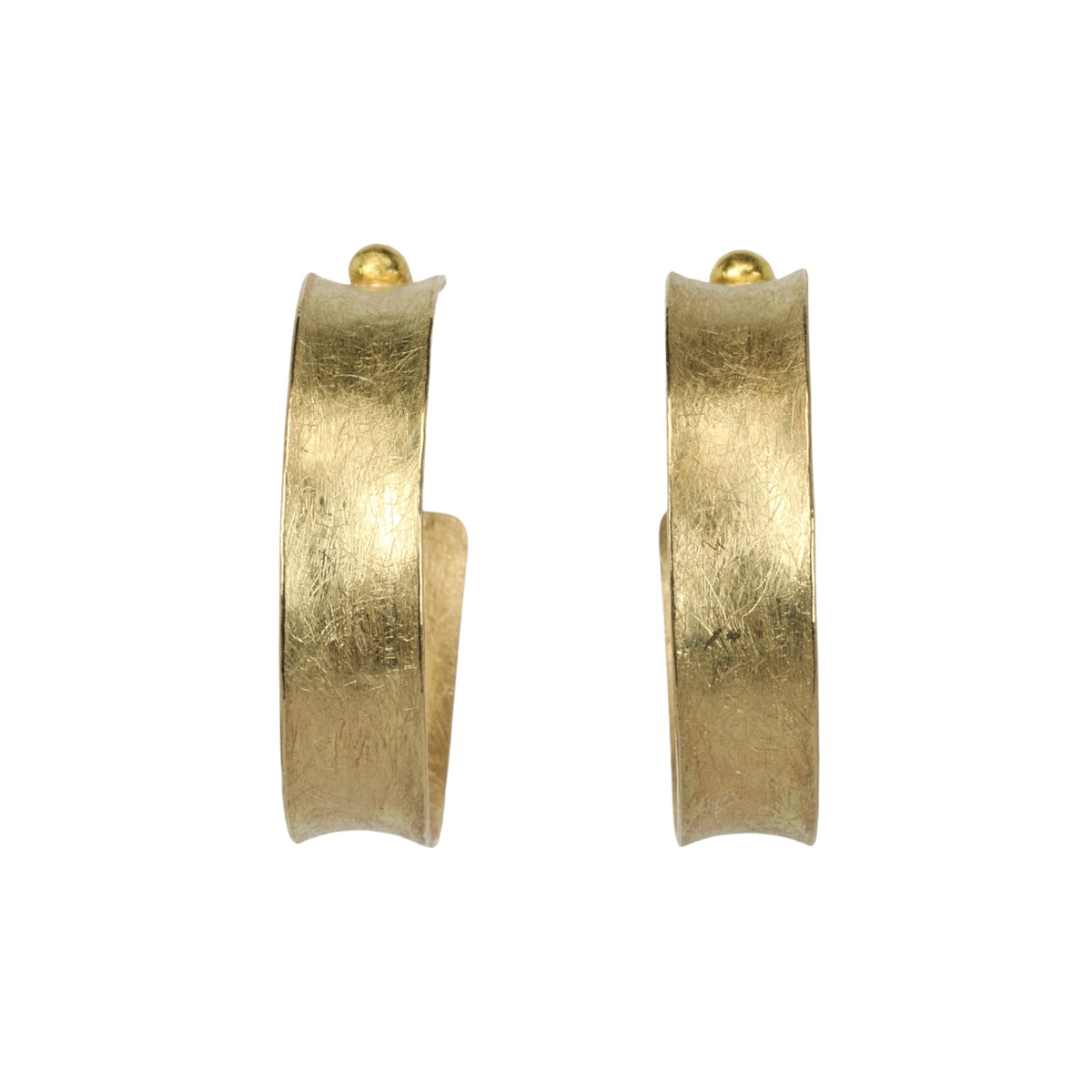 18K Gold Concave Thin Hoop Earrings - Peridot Fine Jewelry - Petra Class
