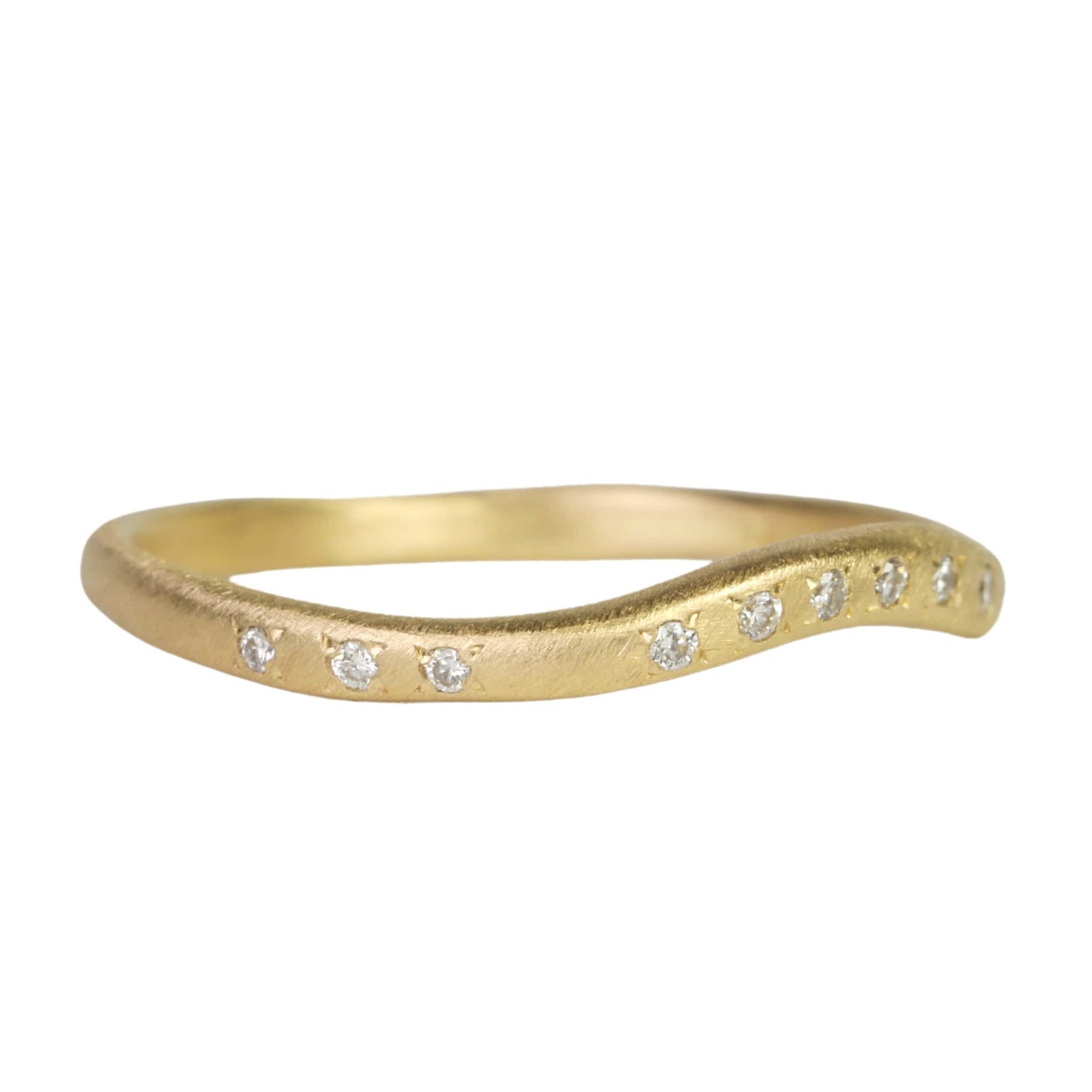 Yasuko Azuma 18K Gold "Curve" Band with Diamonds