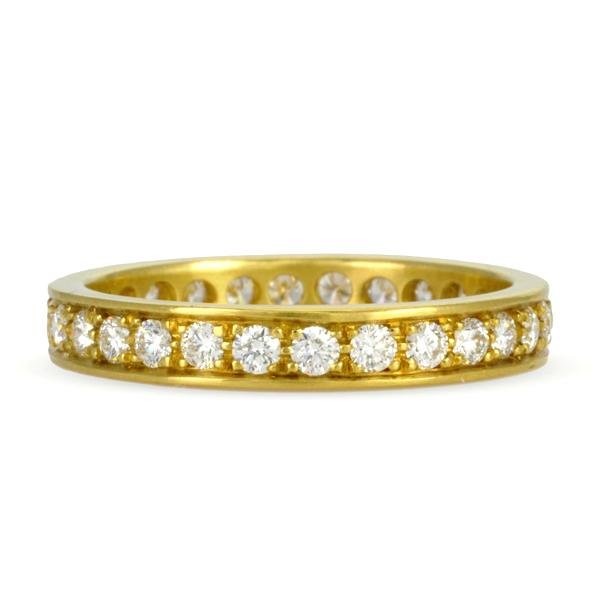 Caroline Ellen Gold Flat Edge Pave Diamond Eternity Band