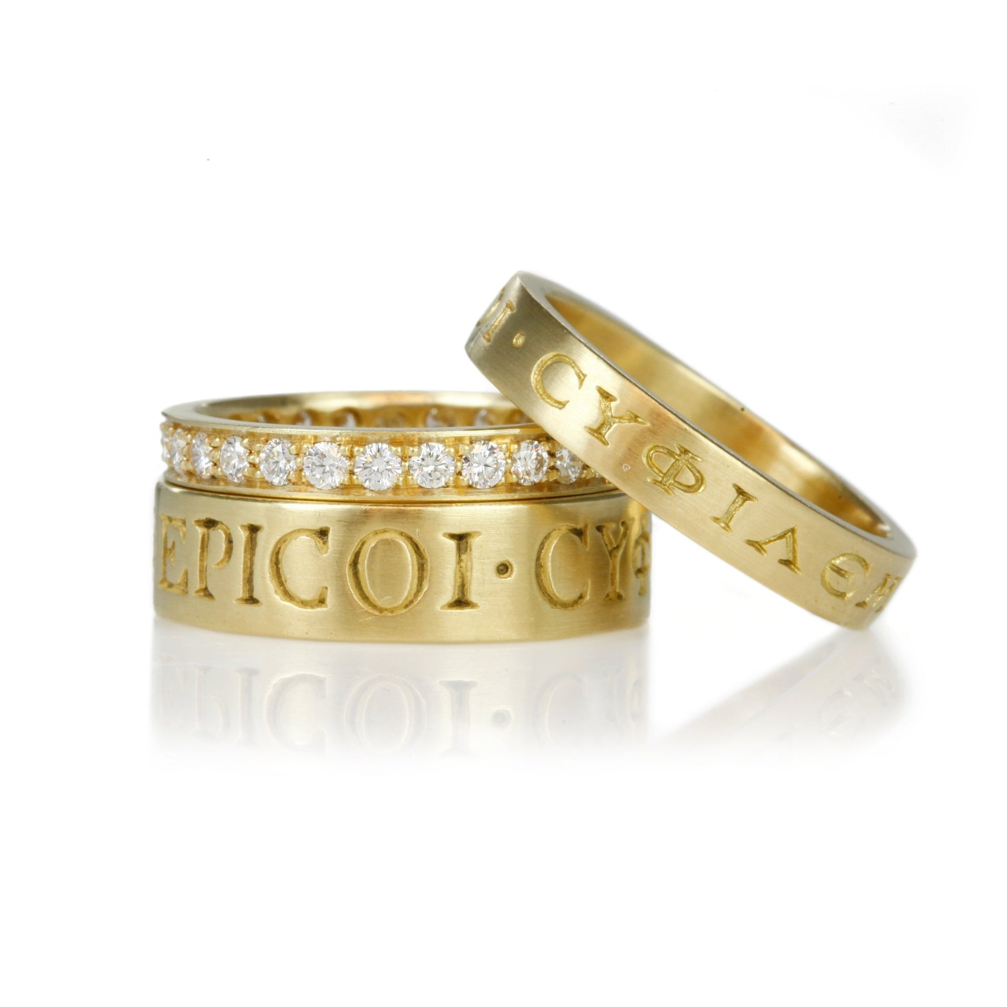 Caroline Ellen Gold Flat Edge Pave Diamond Eternity Band