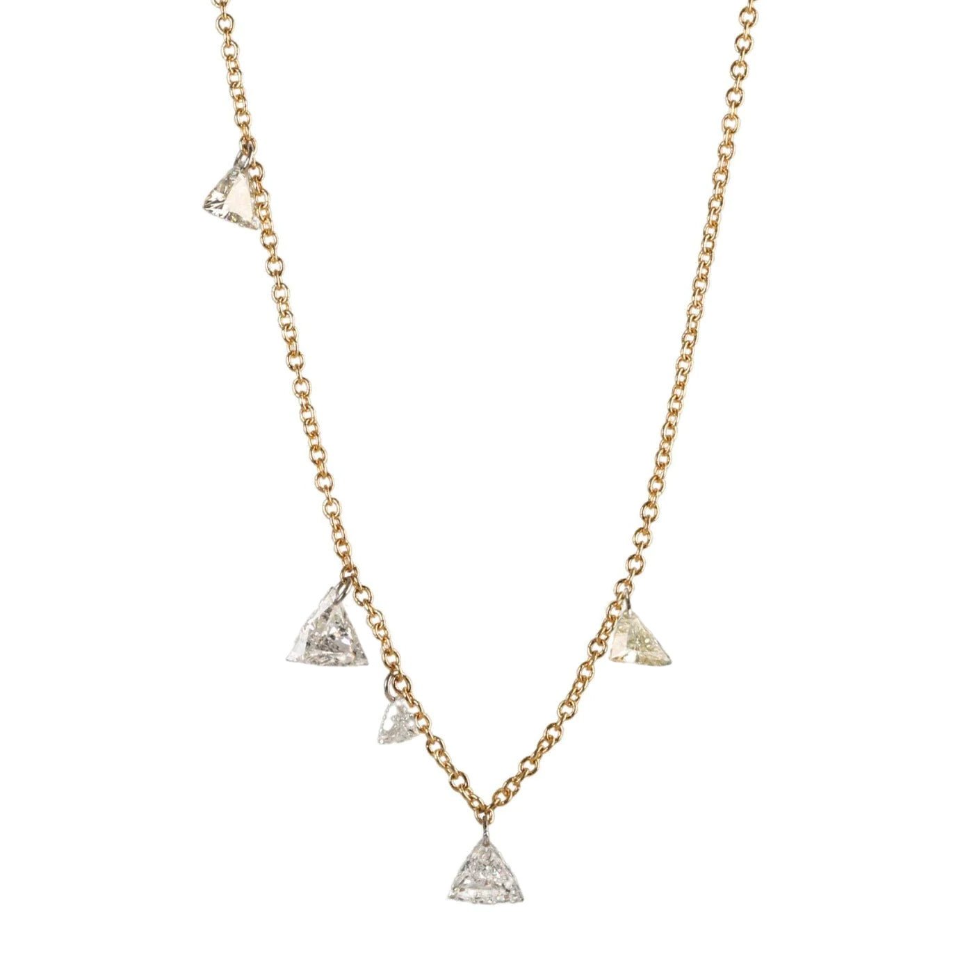 18K Gold Free-Set Trillion Diamond Necklace - Peridot Fine Jewelry - TAP by Todd Pownell