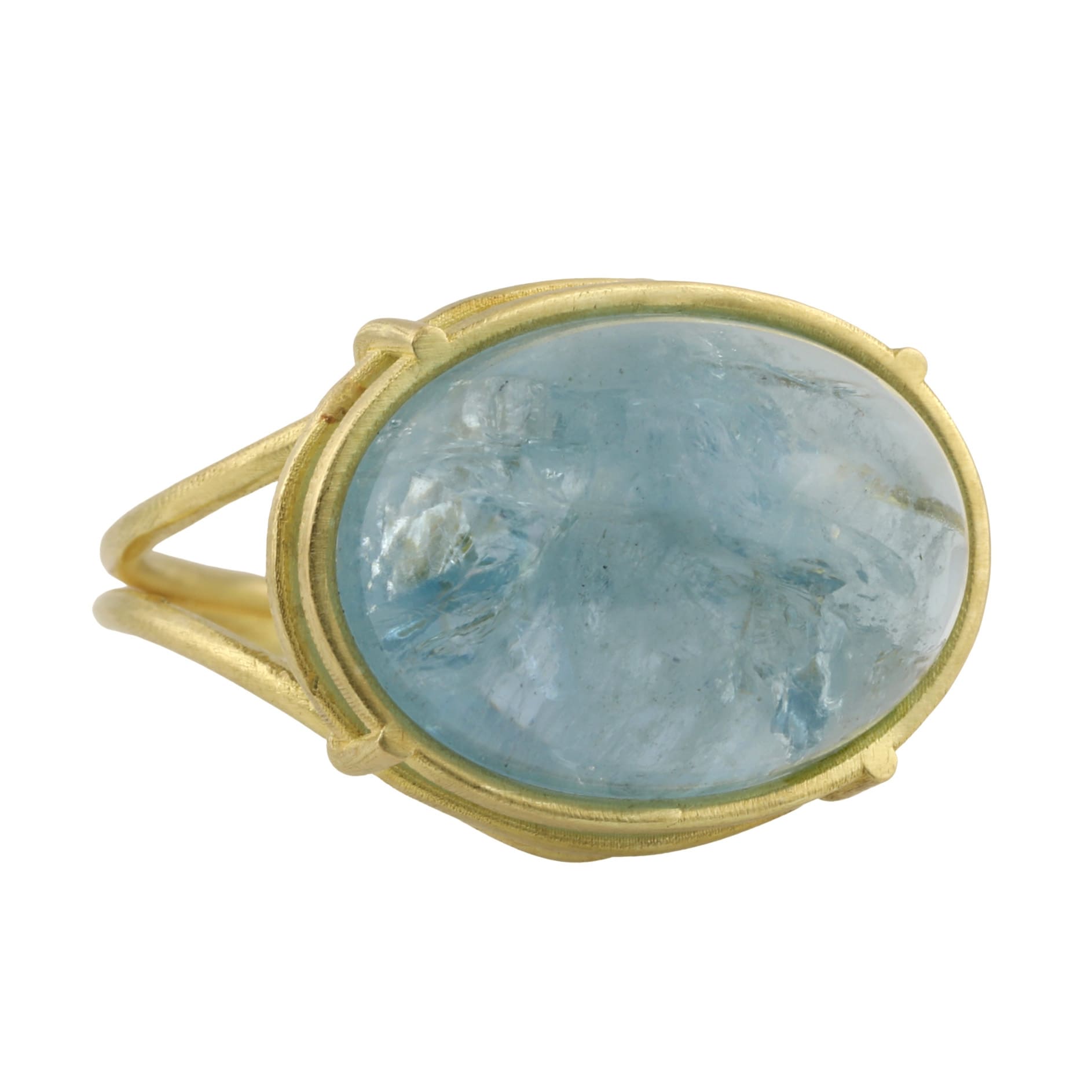 Rosanne Pugliese 18K Gold Icy Aquamarine "Cage" Ring