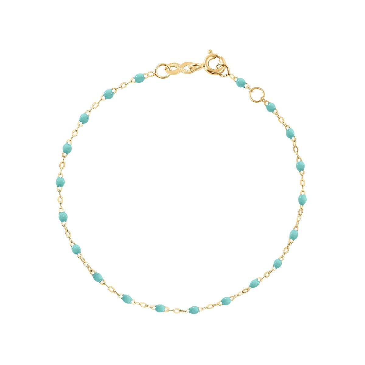 18K Gold &amp; Lagoon Enamel &quot;Classic&quot; Bracelet - Peridot Fine Jewelry - Gigi Clozeau