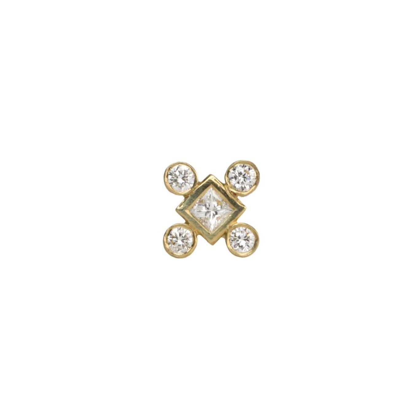 18K Gold &quot;Mix-It-Up Plus&quot; Diamond Cluster Stud - Peridot Fine Jewelry - Kothari