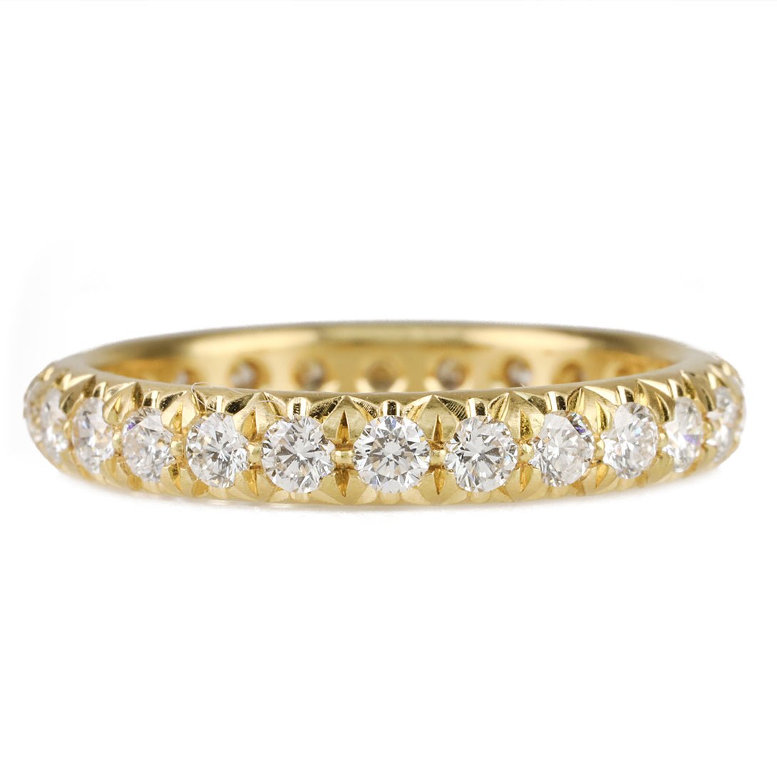 Caroline Ellen 18K Gold & Pave Diamond Rounded Band