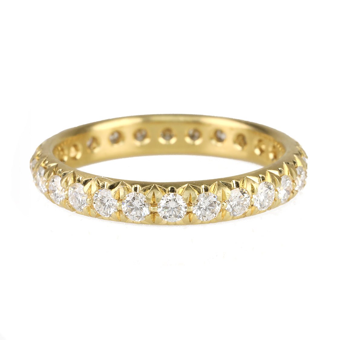 Caroline Ellen 18K Gold & Pave Diamond Rounded Band