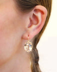 18K Gold Prong - Set White Topaz Hexagon Earrings - Peridot Fine Jewelry - Rosanne Pugliese