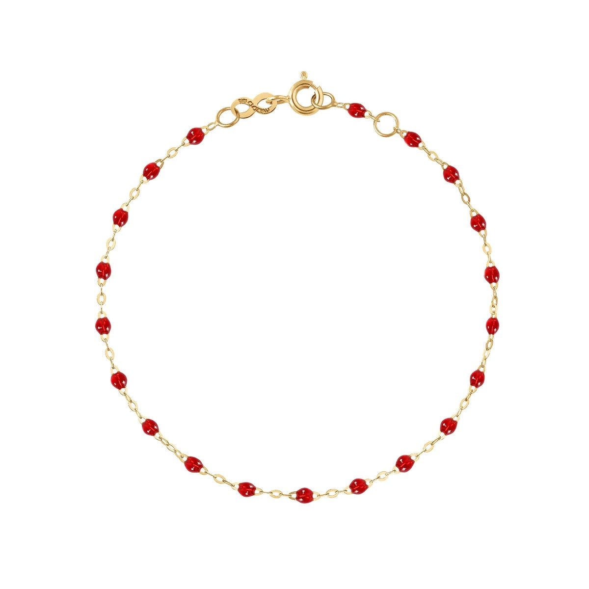 Gigi Clozeau 18K Gold &amp; Ruby Resin Beaded "Classic" Bracelet