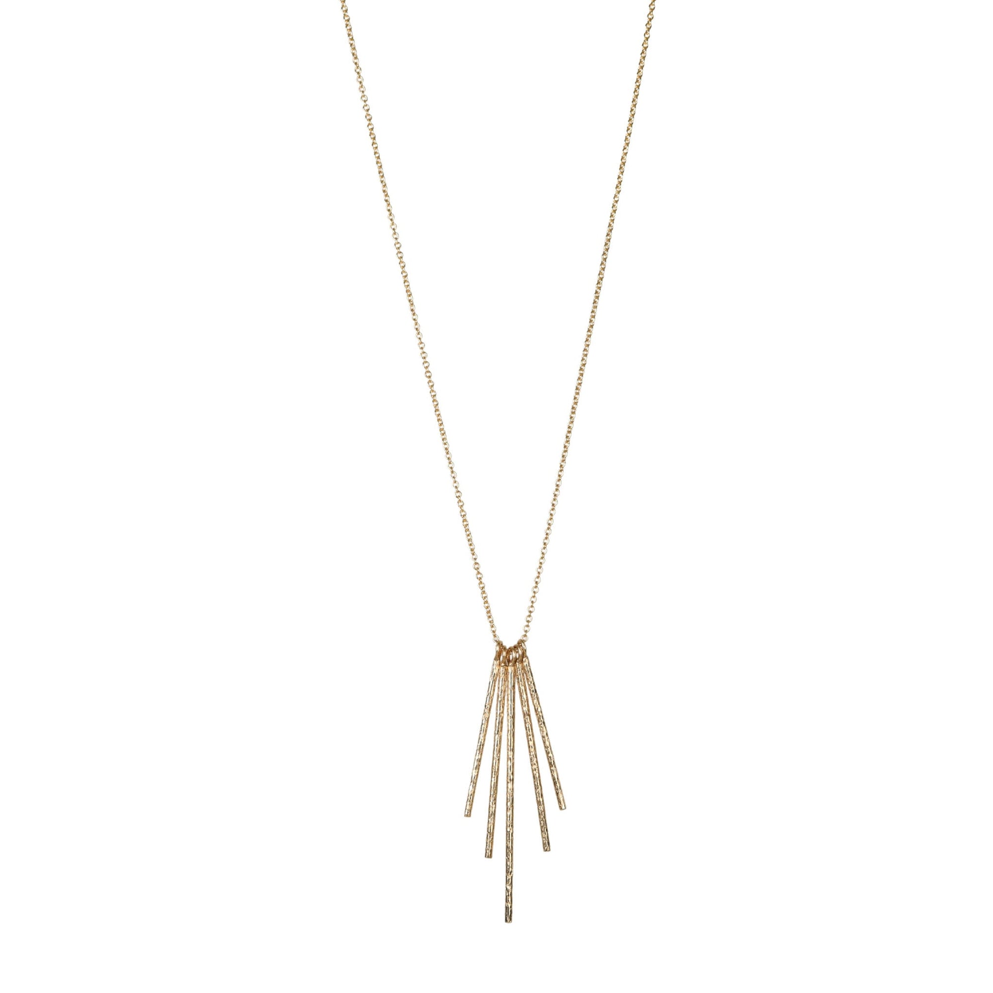 18K Gold Textured Five &quot;Rain Stick&quot; Necklace - Peridot Fine Jewelry - Yasuko Azuma