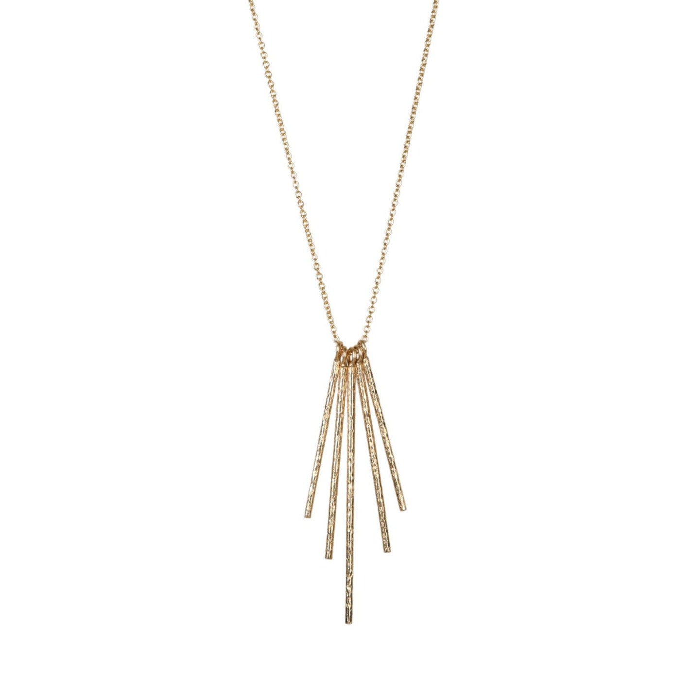 18K Gold Textured Five "Rain Stick" Necklace - Peridot Fine Jewelry - Yasuko Azuma