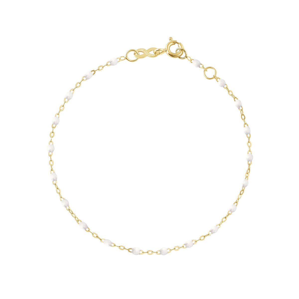 18K Gold &amp; White Enamel &quot;Classic&quot; Bracelet - Peridot Fine Jewelry - Gigi Clozeau