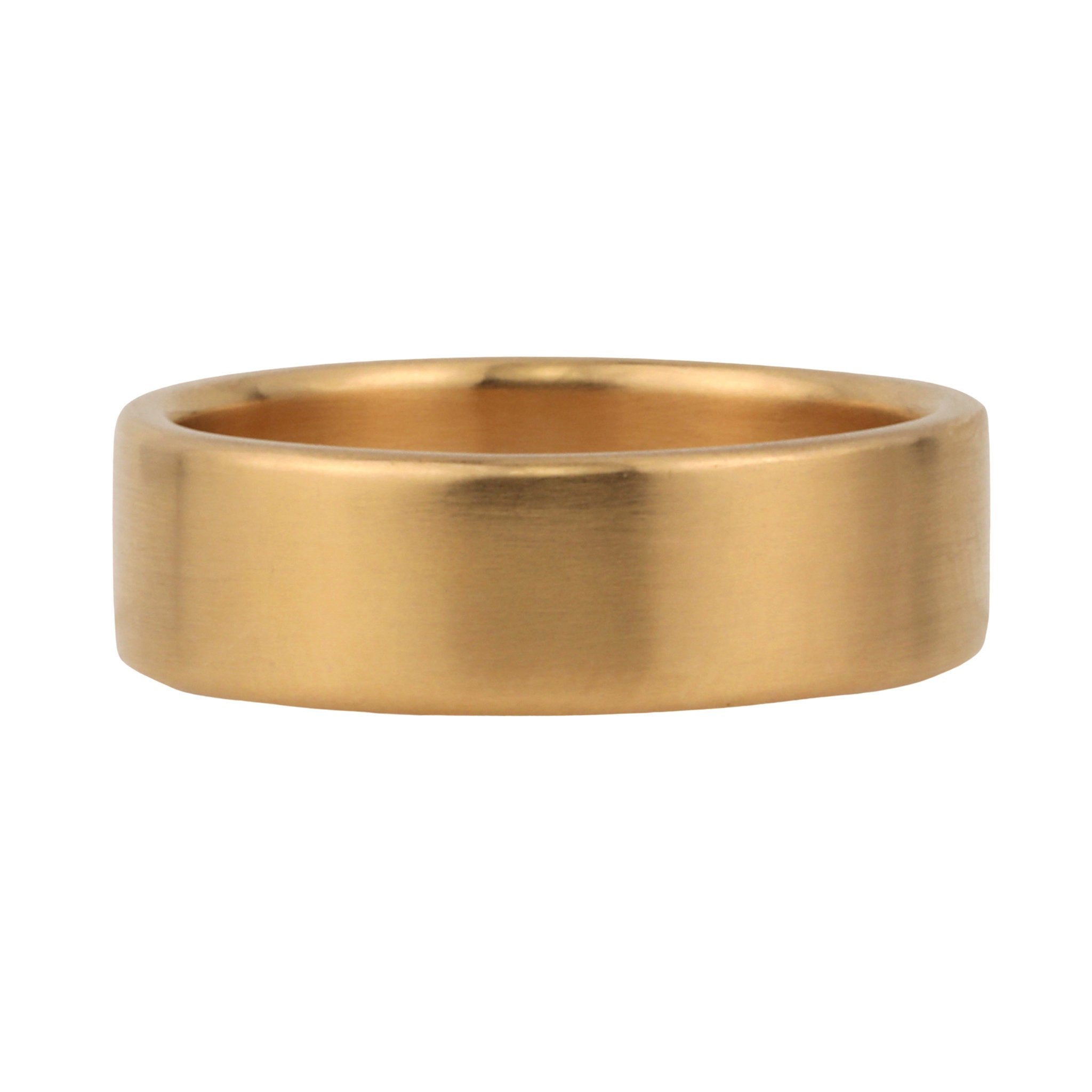 Caroline Ellen 18K Rose Gold &quot;Flat Band&quot; Ring with Rounded Edges
