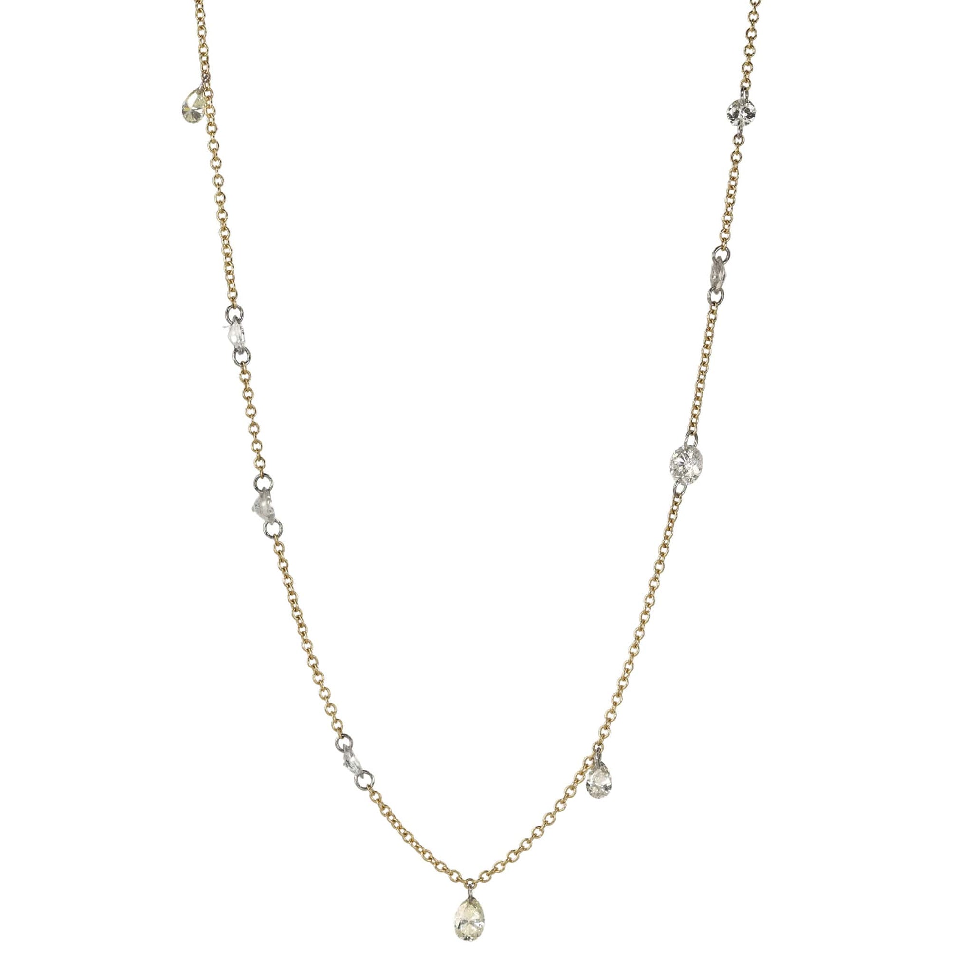 ~1ct Free-Set Marquis, Round, and Pear Shaped Diamond Necklace - Peridot Fine Jewelry - TAP by Todd Pownell