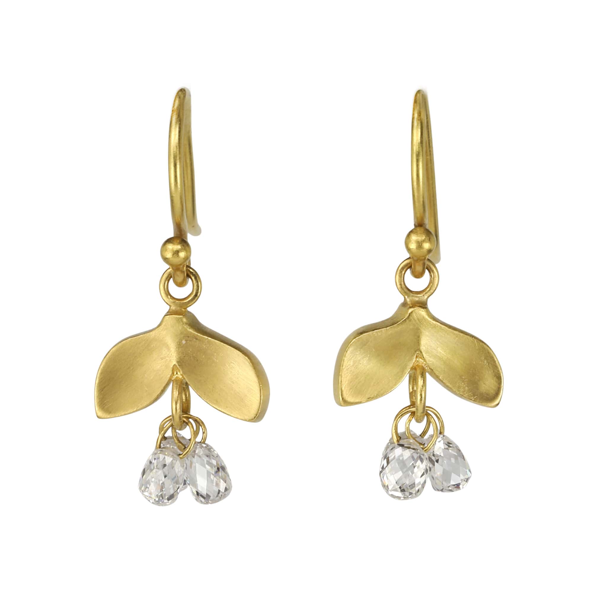 Caroline Ellen Gold and Diamond &quot;Laurel&quot; Earrings