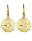 20K Gold and Diamond Medium "Hollow Lentil" Earrings - Peridot Fine Jewelry - Caroline Ellen