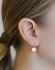 20K Gold and Diamond Medium "Hollow Lentil" Earrings - Peridot Fine Jewelry - Caroline Ellen