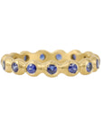 Caroline Ellen 20K Gold Bezel-Set Blue Sapphire Eternity "Ball" Ring