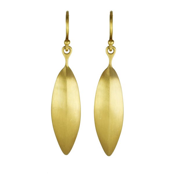 Caroline Ellen 20K Gold Curved Leaf Earrings