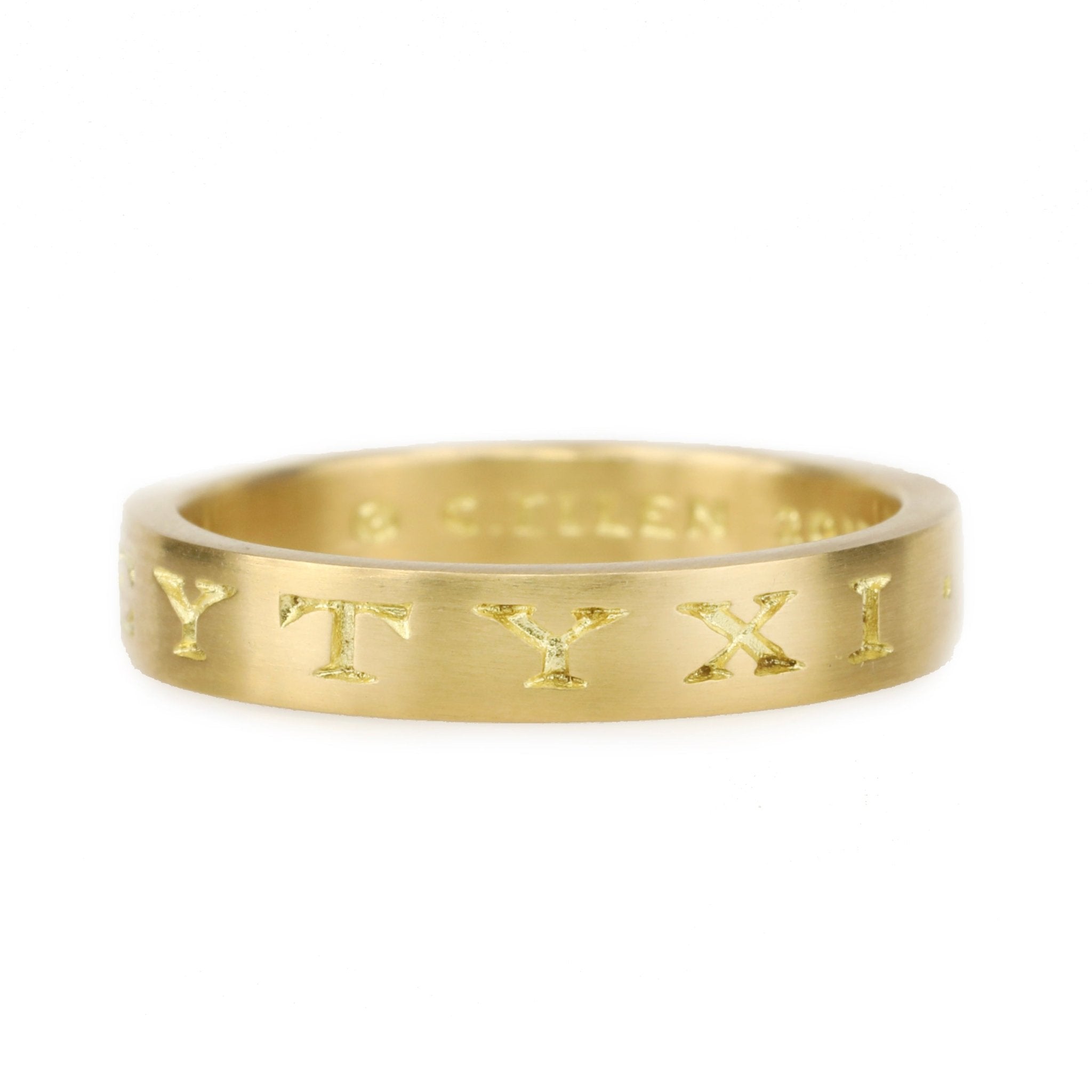 20K Gold Engraved Ring in Ancient Greek