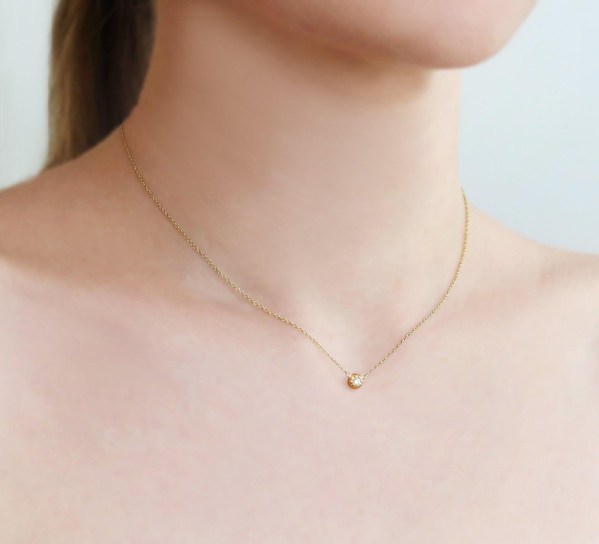 Caroline Ellen Extra Mini Star-Set Diamond Necklace