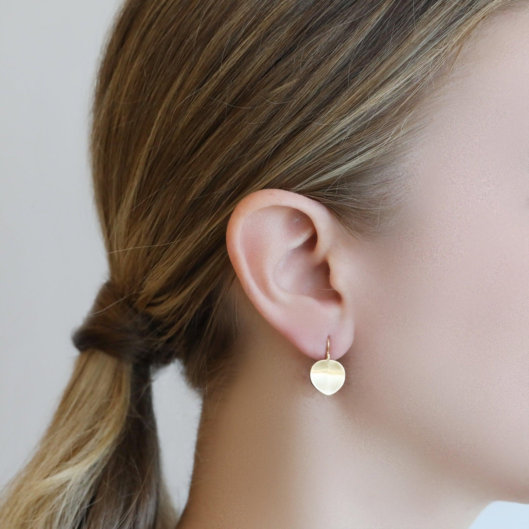 Caroline Ellen Gold &quot;Larger Leaf&quot; Earrings