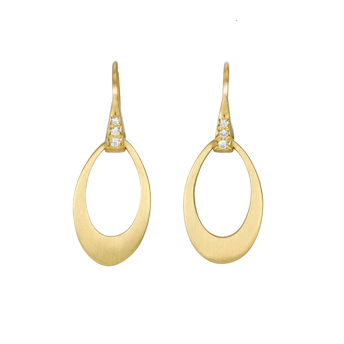 Caroline Ellen 20K Gold Mini &quot;Doorknocker&quot;  Earrings with Diamonds