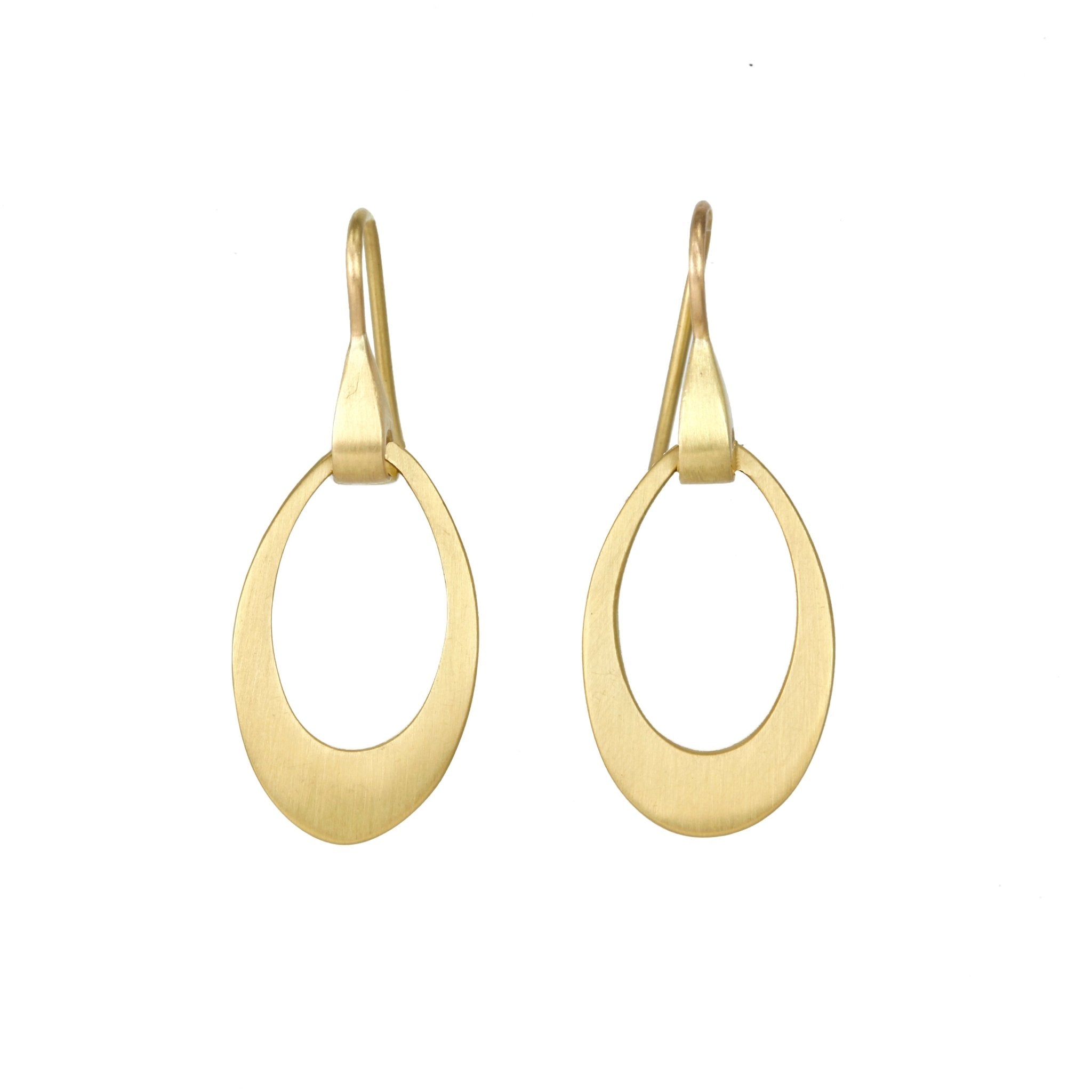 Caroline Ellen Mini Pear-Shaped &quot;Doorknocker&quot; Earrings on Sculptural Ear Wires