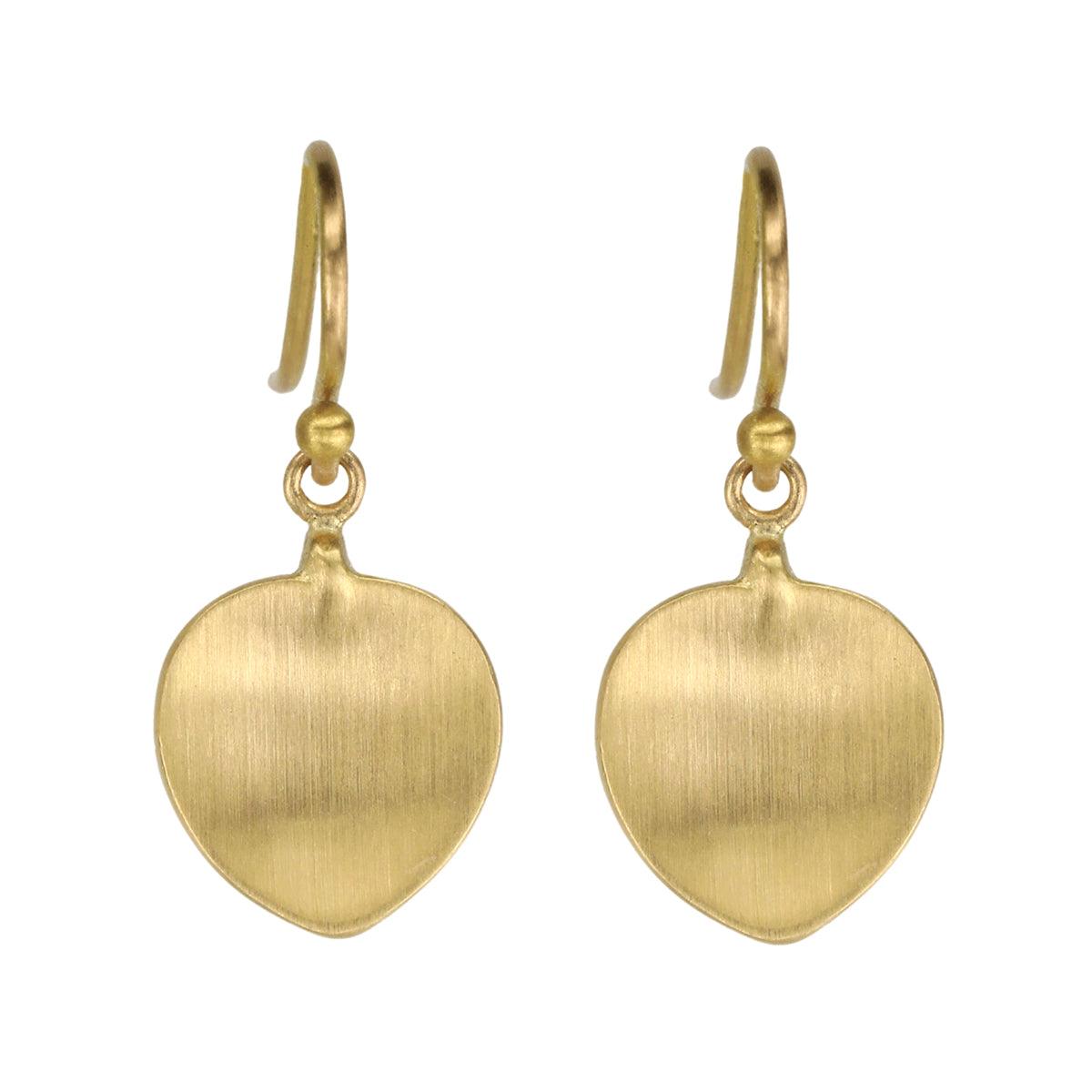 Caroline Ellen 20 Karat Gold &quot;Small Leaf&quot; Earrings