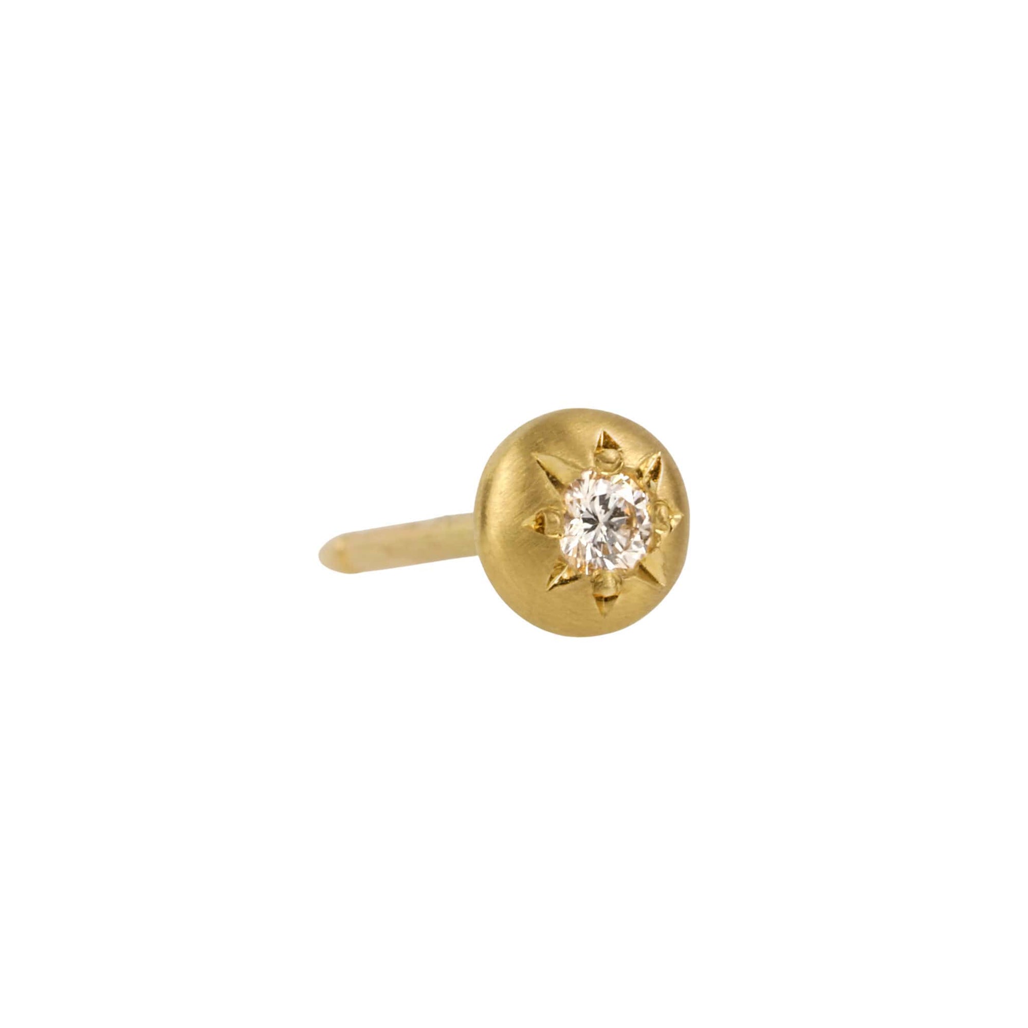 Caroline Ellen 20K Gold Star-Set Diamond Stud Earring- Flat Top