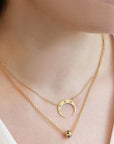 20K Gold Wide Star-Set Blue Sapphire Rondelle Necklace - Peridot Fine Jewelry - Caroline Ellen